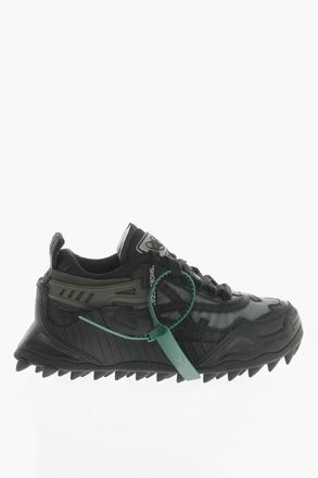 Off-white Leather And Fabric Chunky Sneakers ODSY 1000 With Trail-Style Sole Off-White