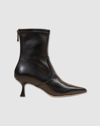 Mi-Mai Louise Pointed Toe Low Heel Ankle Boot in Black at Nordstrom, Size 10