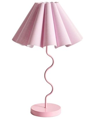 Beliani L&aacute;mpara de mesa rosa