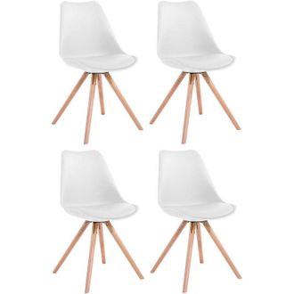 Clp Clp - Set De 4 Sillas Para Visitas Toulouse Rund En Polipiel Blanco Natural