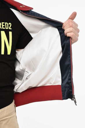 Dsquared2 Zip-Up Color-Block Sweatshirt with Embroidered Logo Dsquared2
