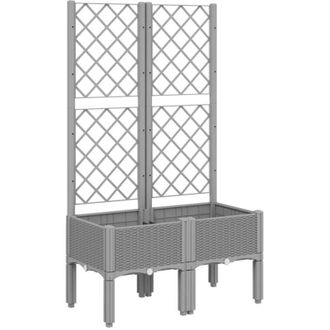 vidaXL Vidaxl - Jardinera Con Enrejado Pp Gris Claro 80x40x142 Cm