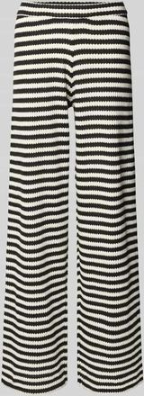 Ichi Wide Fit Stoffhose in Strick-Optik Modell Lorianna in Black, Gr&ouml;&szlig;e XXL