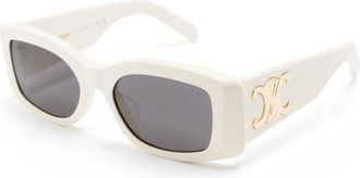 Celine Triomphe Zonnebril - Dames - Zonnebrillen - Wit - 53 MM - Accessoires