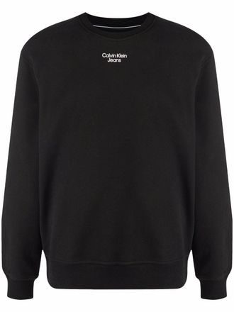 Calvin Klein Jeans Sweater met logoprint - Zwart