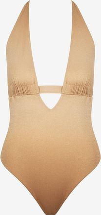 Max Mara Badeanzug mit tiefem V-Ausschnitt Clay