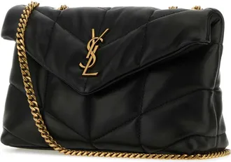 Saint Laurent Womens Quilted Nappa Leather Crossbody Bag Black