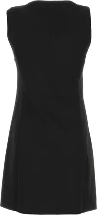 Coperni Womens Black Stretch Jersey Fitted Dress Abiti