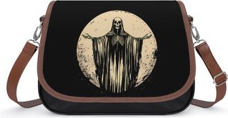 Generic Skull And Moon Crossbody Bags for Women Fashion Leather Shoulder Handbags With Adjustable Strap