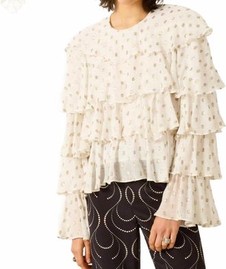 Alix of Bohemia Rufus Bronze Mist Top In Off-White