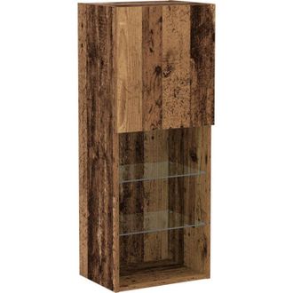 vidaXL TV Cabinet with LED Lights Old Wood 40,5x30x102 cm vidaXL