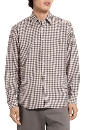 Theory Weekend Park Check Flannel Button-Up Shirt in Morel Multi at Nordstrom, Size Xx-Large