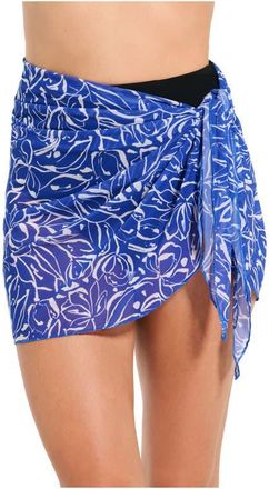 Gottex Mesh Sarong Wrap Skirt in Navy-White at Nordstrom