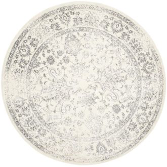 Safavieh Alfombra vintage de polipropileno blanco/plata, 201 cm