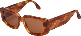 Victoria Beckham Rechthoekige Acetaat Zonnebril - Dames - Zonnebrillen - Bruin - ONE Size - Accessoires