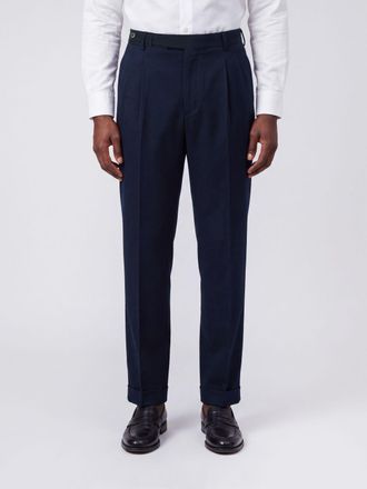 Pantaloni Torino Slim Fit Pleated Gabardine Tailored Trousers