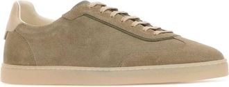 Brunello Cucinelli Mens Dove Grey Suede Sneakers Cdg36