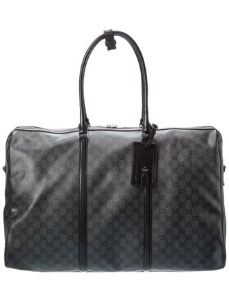 Gucci Gg Web Medium Gg Coated Canvas & Leather Luggage Bag