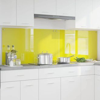 vidaXL vidaXL Rivestimento da Cucina 2 pcs Giallo 100 x 60 cm vetro temperato