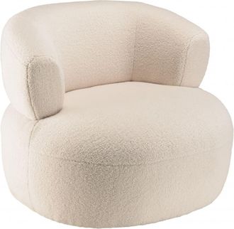 Macabane Sill&oacute;n en tejido bouclette crudo, asiento redondeado