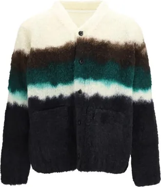 sacai Multicolor Wool Oves Aries Mens Cardigan