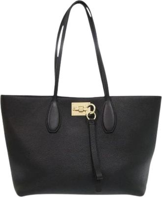 Ferragamo Pre-owned Gancini Tote Bag - Dames - Vintage Shopper - Zwart - ONE Size - Leer - Vintage