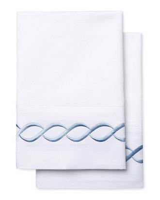Melange Home M&eacute;lange Home 600Tc Sateen Cotton Rope Embroidered Pillowcases