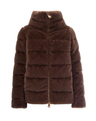 Herno Eco-Fur High Crater Collar Double-Slider Down Jacket