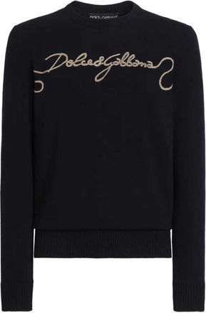 Dolce & Gabbana geborduurde effen gebreide trui
