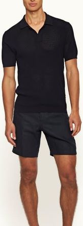 Orlebar Brown Norwich Lino Tailored Fit Smart Italian Linen Shorts in Night Iris at Nordstrom, Size 30