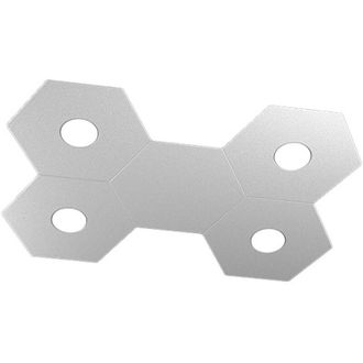 Top-Light Top-light - Plafoniera Moderna 5 Moduli Hexagon Metallo Grigio 4 Luci Led 12X4W