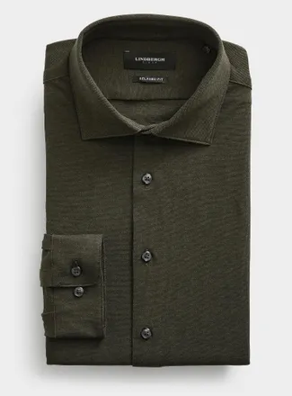 Lindbergh Mens Ultra-stretch piqué shirt Relaxed fit