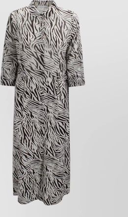 Whyci belted zebra print shirt dress