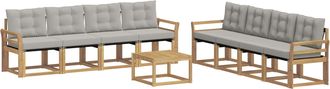 vidaXL Conjunto De Sof&aacute;s De Exterior 9 Uds. Blanco Y Gris Claro Vidaxl