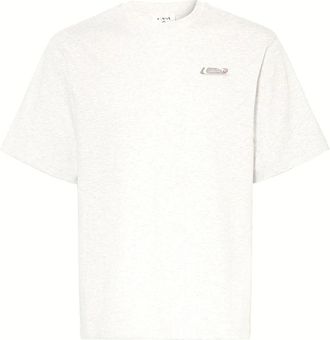 Casablanca PVC Patch Oversized T-Shirt - Heren - Shirts - Grijs - M - Katoen - Tops