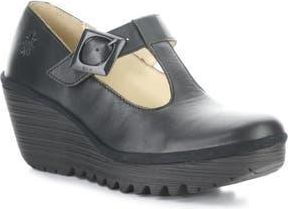 FLY London Yald Wedge Mary Jane Pump in 000 Black at Nordstrom Rack, Size 10-10.5Us / 41Eu