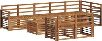 vidaXL Conjunto De Sof&aacute;s De Exterior 9 Uds. Natural Poli&eacute;ster Vidaxl