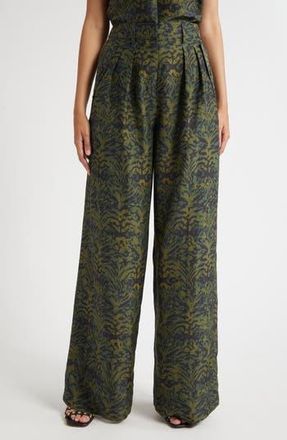 Ulla Johnson Charlie Print Wide Leg Pants in Desert Jasper at Nordstrom Rack, Size 8