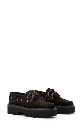 AllSaints Aastha Platform Boat Shoe in Dark Brown at Nordstrom Rack, Size 11Us / 41Eu