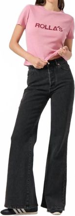 Rolla's Eastcoast High Rise Flare Jeans In Black Sand