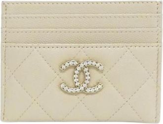 Chanel Pre-owned Wallets, female, Beige, Size: ONE SIZE Pre-owned Card Case