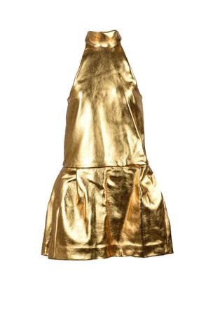 We11done Leather Dress - Gold