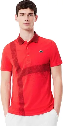 Lacoste Heren Novak Djokovic Regular Poloshirt met korte mouwen (Rood)