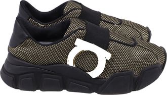 Ferragamo Monster Trainers in Black Nylon