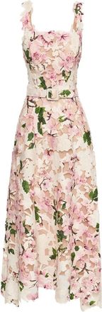 Oscar De La Renta Cherry Blossom guipure dress - Pink