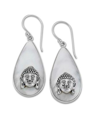 Samuel B. Silver Pearl Buddha Earrings