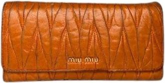 Miu Miu Portafoglio Matelass&eacute; Pre-owned - - Pre-owned - Donna - Arancione - ONE SIZE