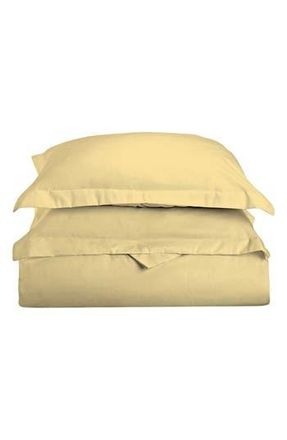 Luxury Home Solid Yellow Microfiber Duvet Cover Set in Gold at Nordstrom Rack, Size Queen