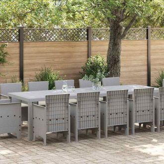 vidaXL Conjunto De Comedor De Jard&iacute;n Con Coj&iacute;n Gris Claro Vidaxl