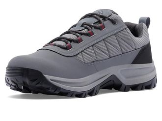 Columbia Transverse Hike Low Waterproof Mens Shoes Titanium Grey Steel/Mountain Red : 10.5 D - Medium, Leather/Textile